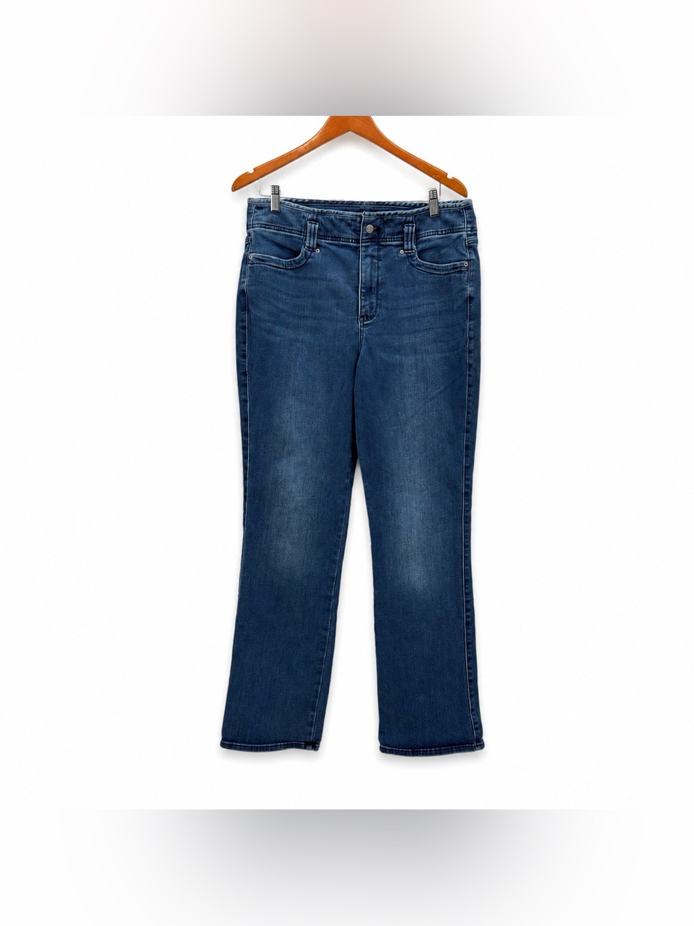 NYDJ Marilyn Straight Jeans Women’s Size 12 Blue High Rise Stretch Denim Pants